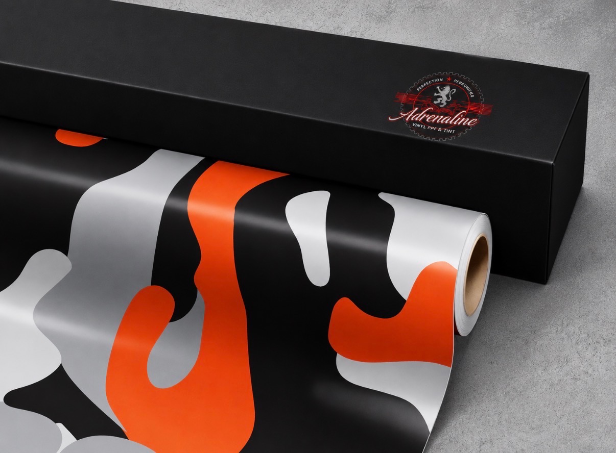 Blaze Orange Camo Camo vinyl wrap swatch