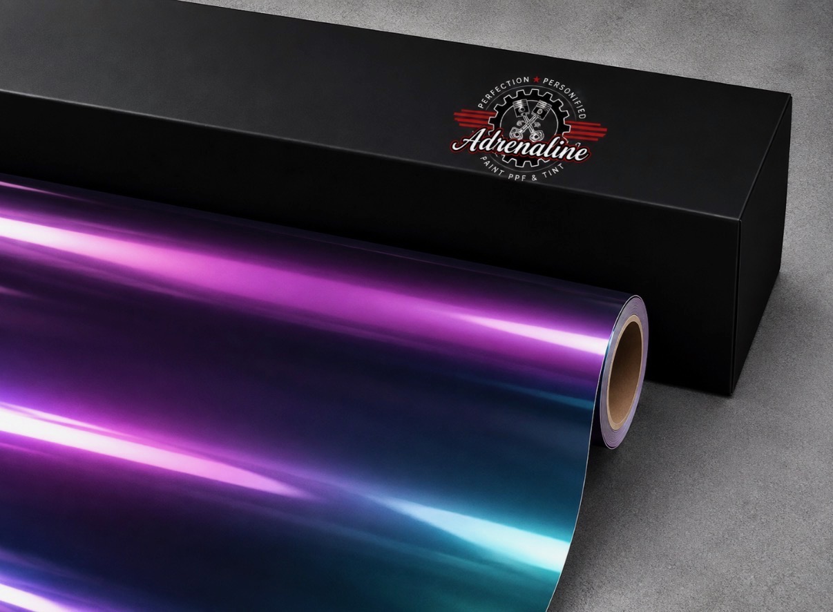 Neochrome Purple Teal Starlight Chrome vinyl wrap swatch